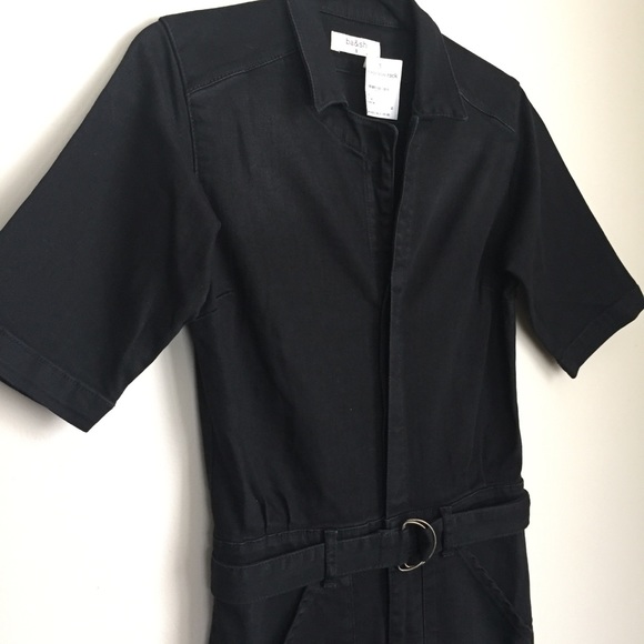 Ba&sh Black denim jumpsuit retro vintage style 70s hippie jean romper designer - Picture 5 of 11
